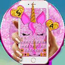 Скачать русскую тема для клавиатуры Pink Glisten Unicorn Cat на Андроид бесплатно по ссылке на файл apk